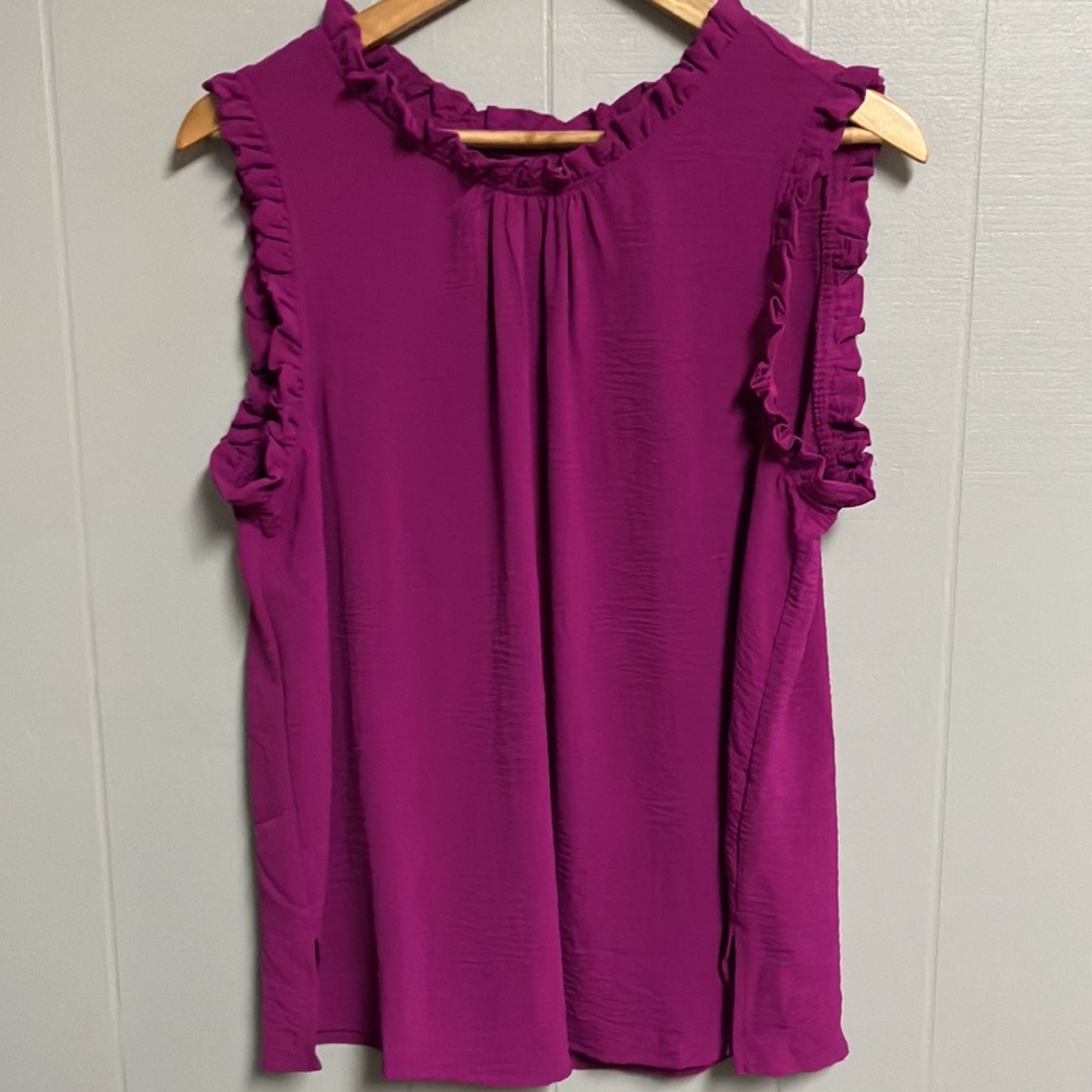 NWT Ott Magenta Top Blouse Size XL